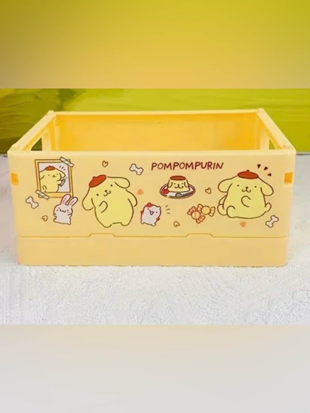 NEW Pompompurin Yellow Storage Crate 💛🖤